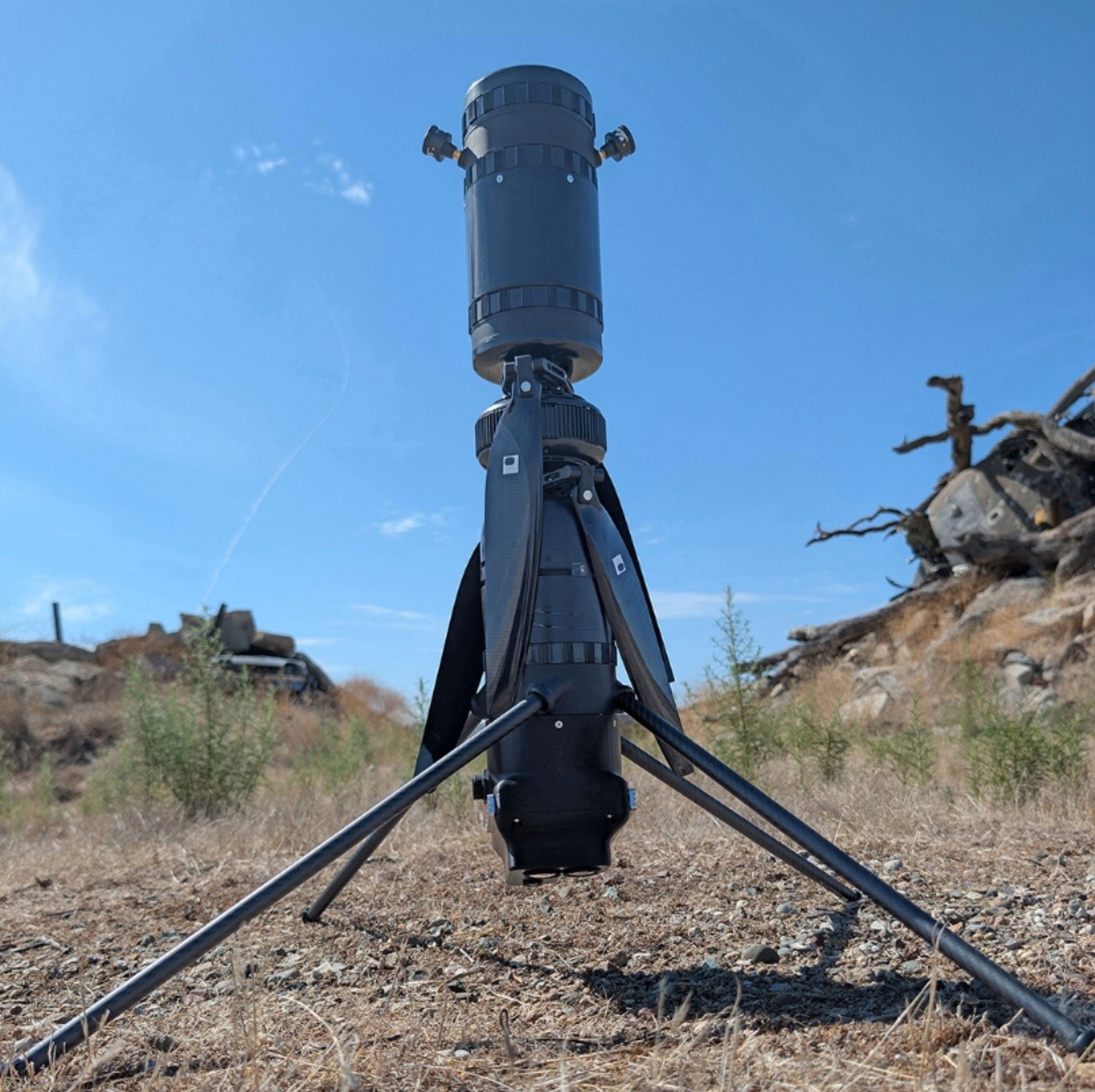 Robinson Unmanned SPIRIT coaxial drone with a MicroVision MOVIA Air Plus lidar payload